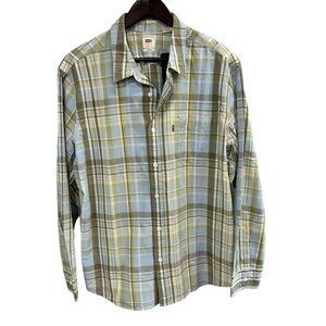NWT Levi's Men's Plaid Long Sleeve Button-Up Shirt with‎ Pocket, Size XL